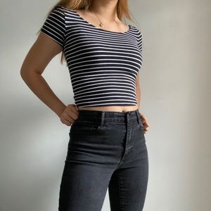 Striped Scoop Neck Top